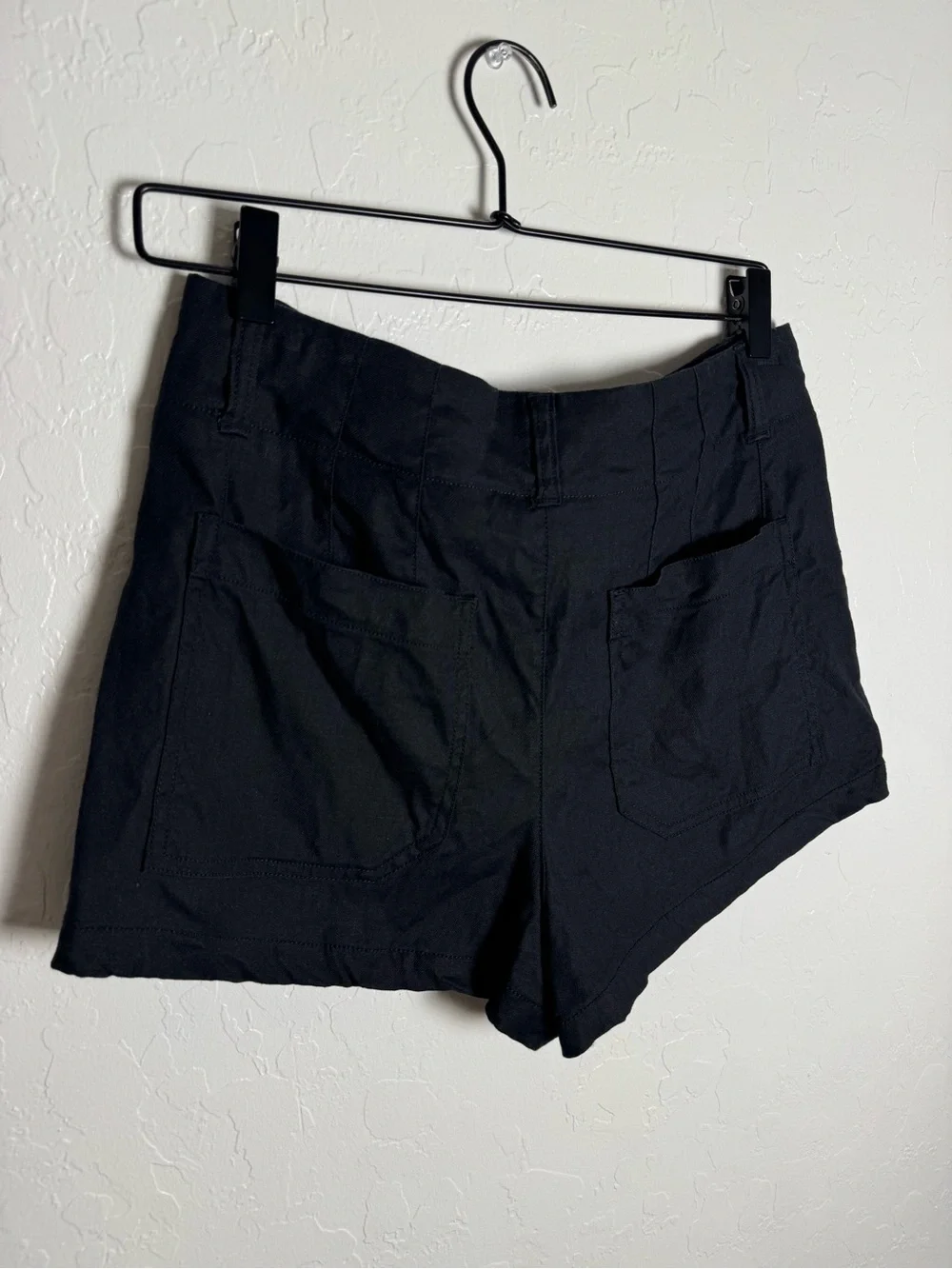Maeve Anthropologie The Colette High Rise Shorts Black Linen Blend Size 29
